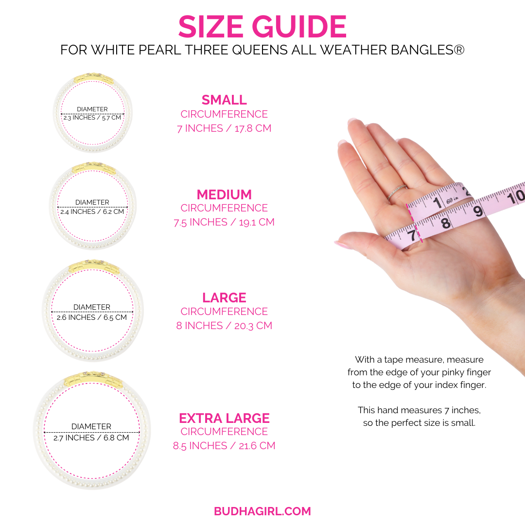 Three Queens All Weather Bangles® (AWB®) - White Pearl