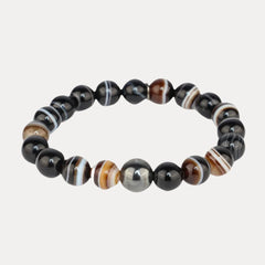 BuDhaMan Terton Bracelet for Men - Zebra Jasper