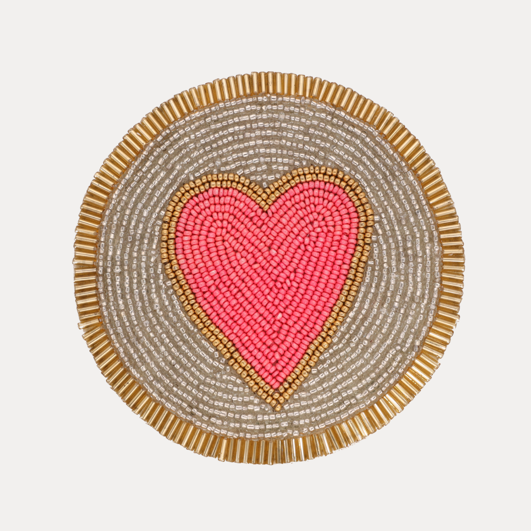 Pink Heart Coasters - Set of 4